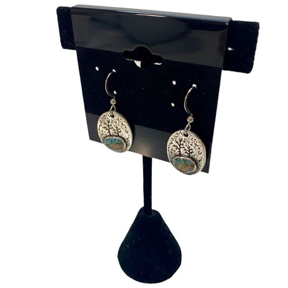 Beautiful Sand Tree Earrings Drop Earrings. Matching Necklace Available - Picture 3 of 5